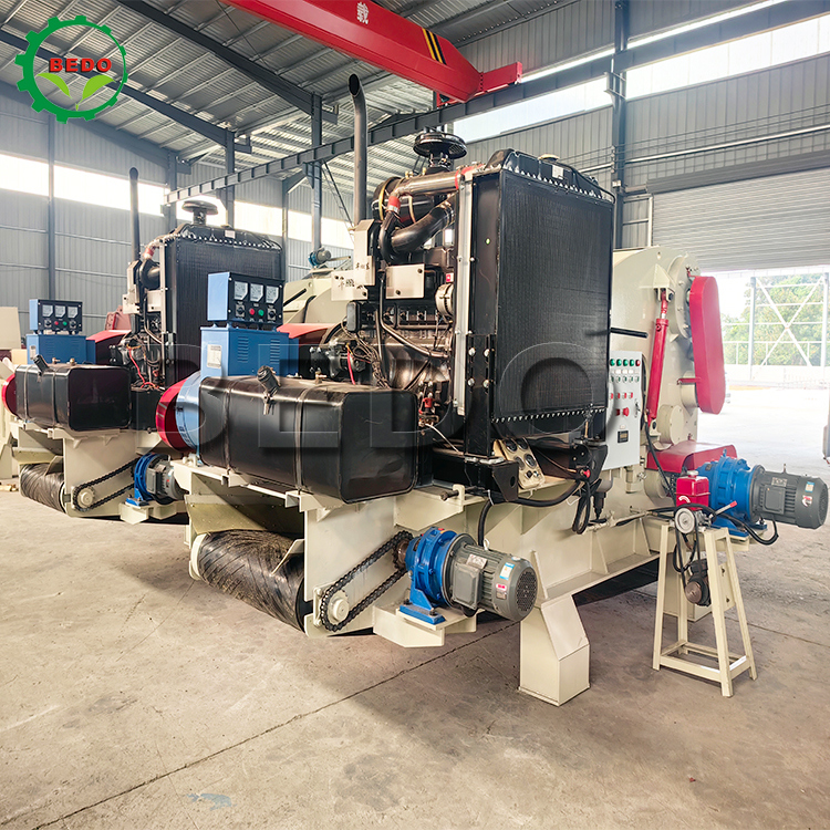 محرك الديزل 235HP آلة شيكر الخشب معالجة الخشب على نطاق واسع