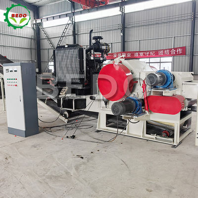 محرك الديزل 330HP آلة صنع رقائق الخشب 310x700mm تغذية الصناعية طبل شيبر